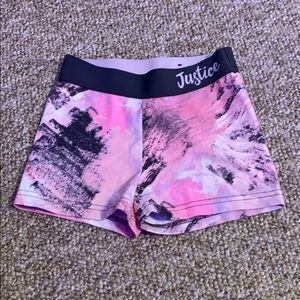 pink whit black justice spandex